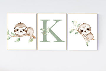 Sloth nursery decor, gender neutral, sloth prints, nursery wall art, nursery prints animals, nursery decor boy, nursery decor girl