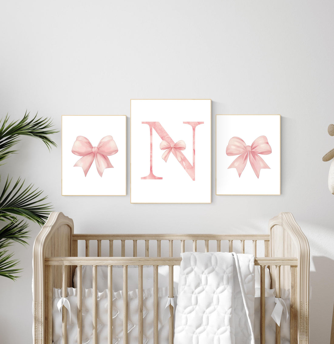 Bow print wall art, Bow nursery print, pink Bow nursery wall art, bow nursery art, bow nursery decor, bow print wall art pink, girl nursery