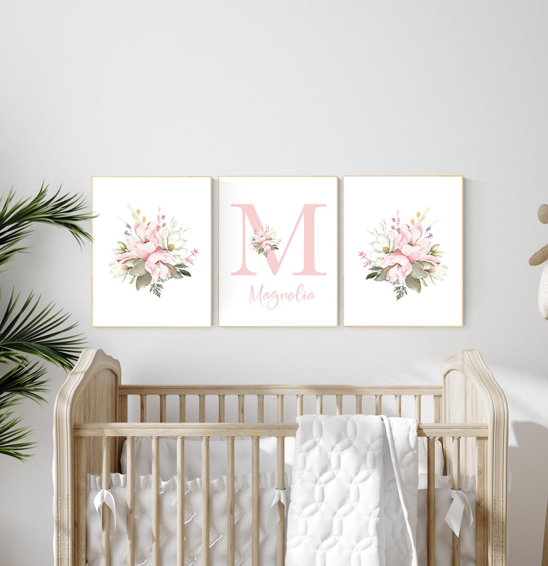 Magnolia print, Boho Nursery wall art, Wildflower Nursery Decor, Magnolia flower, Floral Nursery, Girl Nursery Decor, Botanical Print