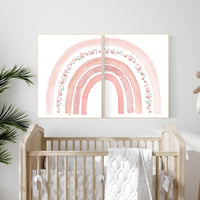 Nursery decor rainbow, Boho Rainbow Set, rainbow nursery, blush nursery, Nursery Decor boho, blush pink, flower nursery, set of 2