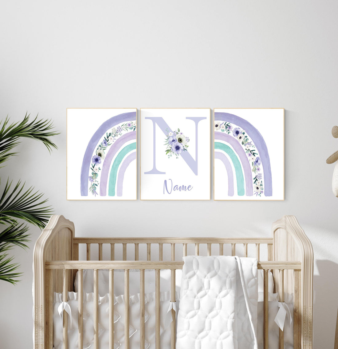 Purple turqoiuse nursery, Girls room decor, rainbow nursery wall art, lavender nursery, lilac nursery, girls room decor, rainbow art