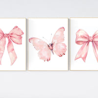 Bow print wall art, Bow nursery print, pink Bow nursery wall art, bow nursery art, bow nursery decor, bow print wall art, butterfly print