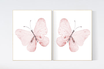 Nursery decor girl butterfly, Butterfly Nursery Art, Girl Nursery Art, Butterfly Nursery Decor for Baby Girl, Butterfly Art, pink nursery