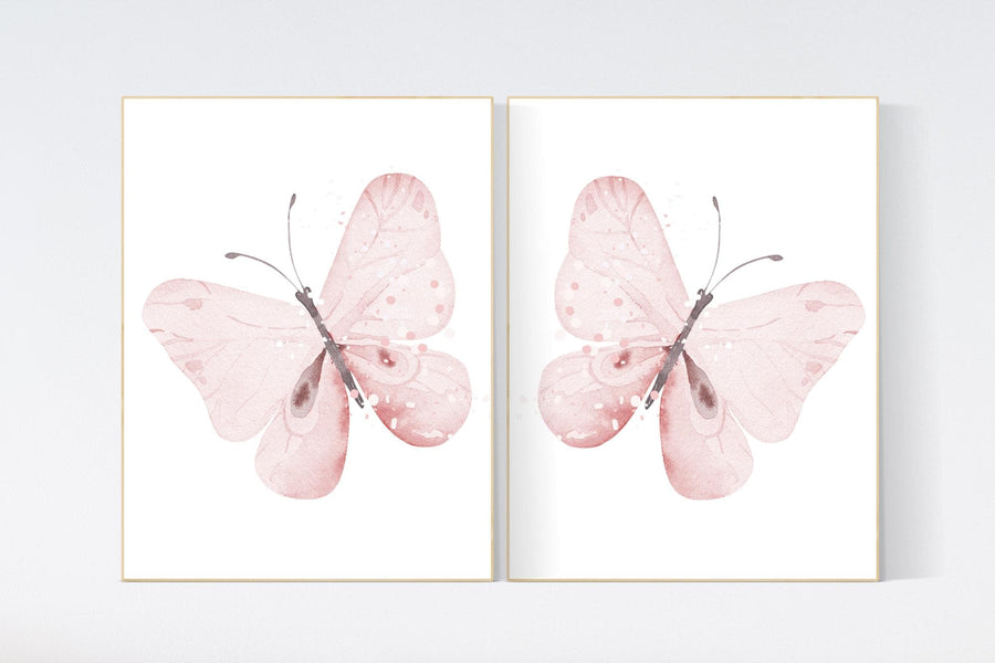 Nursery decor girl butterfly, Butterfly Nursery Art, Girl Nursery Art, Butterfly Nursery Decor for Baby Girl, Butterfly Art, pink nursery