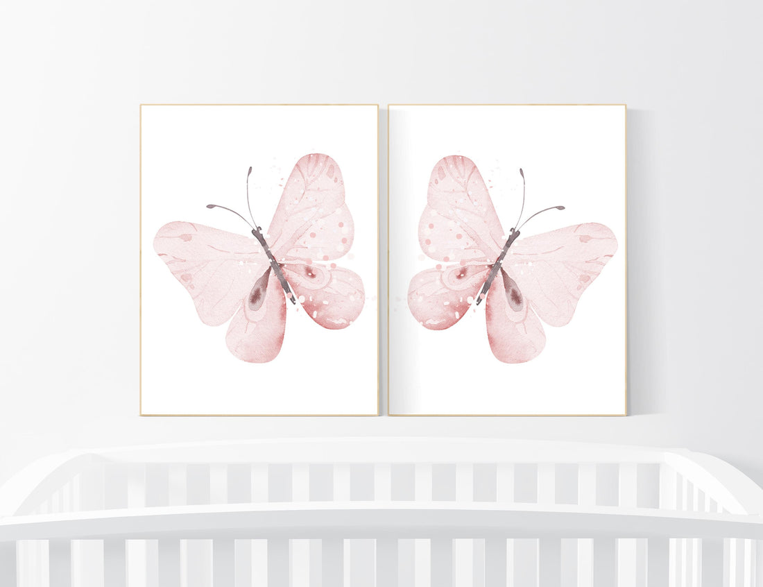 Nursery decor girl butterfly, Butterfly Nursery Art, Girl Nursery Art, Butterfly Nursery Decor for Baby Girl, Butterfly Art, pink nursery