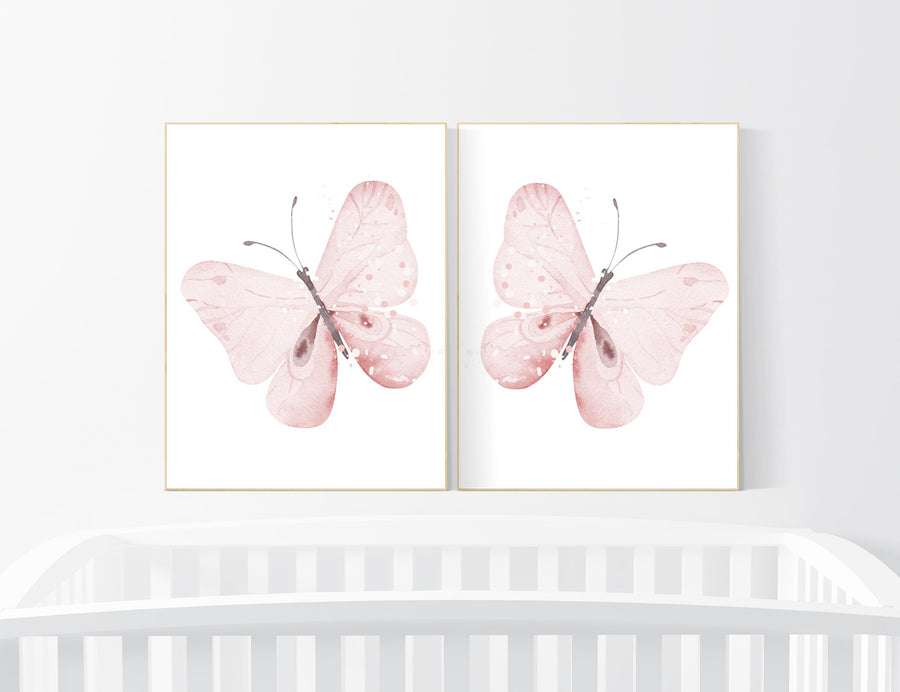 Nursery decor girl butterfly, Butterfly Nursery Art, Girl Nursery Art, Butterfly Nursery Decor for Baby Girl, Butterfly Art, pink nursery