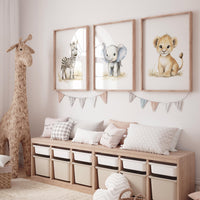 Jungle Animals, Safari Animal Nursery Prints, safari animals, safari nursery, Greenery, gender neutral nursery, Boy Nursery Wall Art