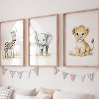 Jungle Animals, Safari Animal Nursery Prints, safari animals, safari nursery, Greenery, gender neutral nursery, Boy Nursery Wall Art
