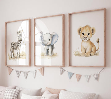 Jungle Animals, Safari Animal Nursery Prints, safari animals, safari nursery, Greenery, gender neutral nursery, Boy Nursery Wall Art