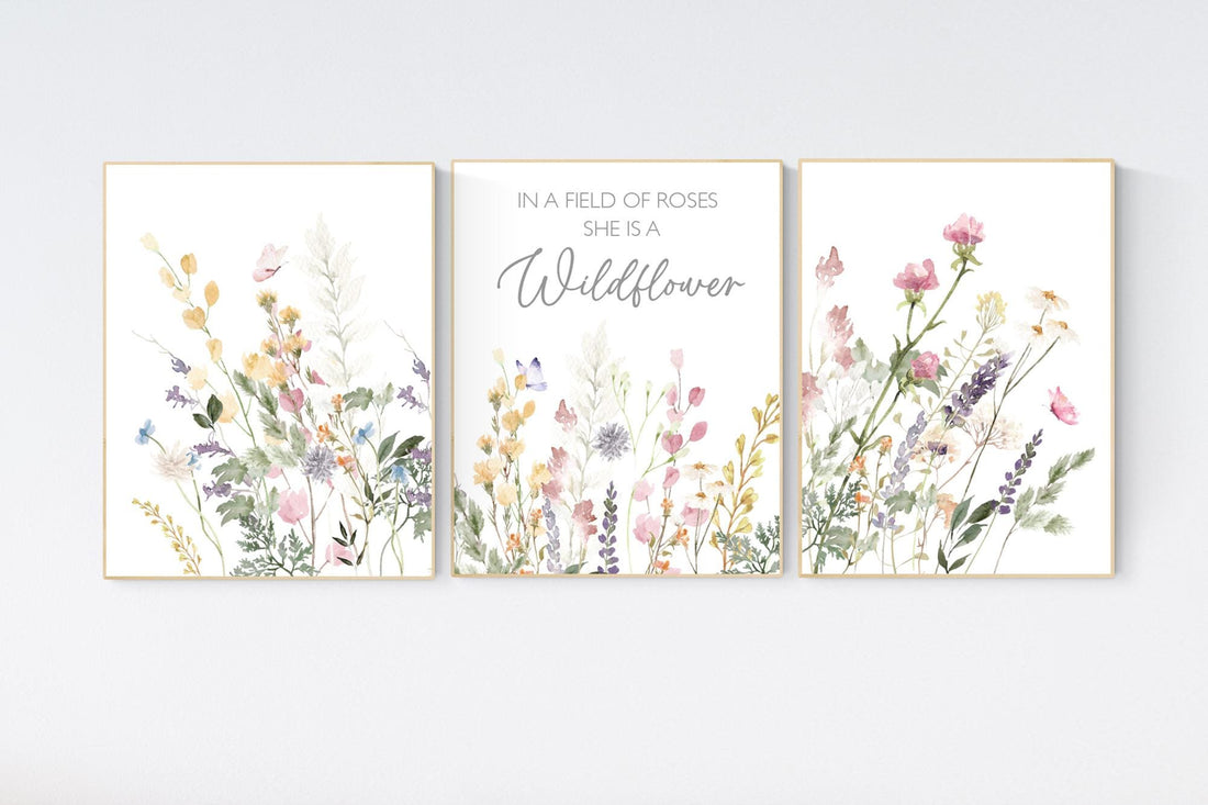 Wildflower Nursery Print: Boho Floral Wall Art