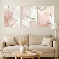 Blush Abstract Geometric Prints: Modern Minimalist Wall Art Set