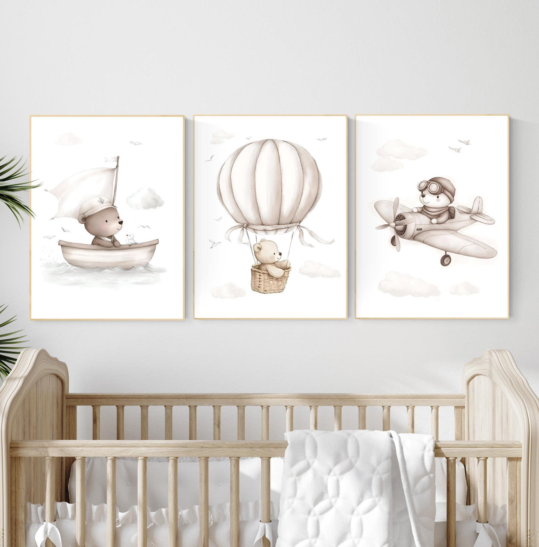 Adventure Bear Nursery Print Set: Travel Theme Wall Art