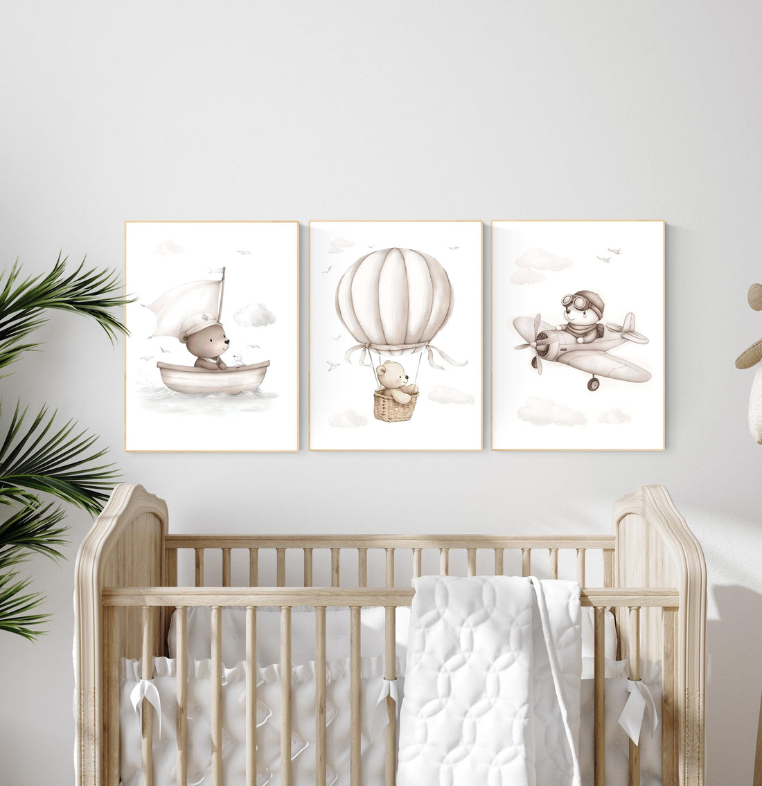 Adventure Bear Nursery Print Set: Travel Theme Wall Art