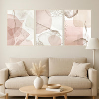 Blush Abstract Geometric Prints: Modern Minimalist Wall Art Set
