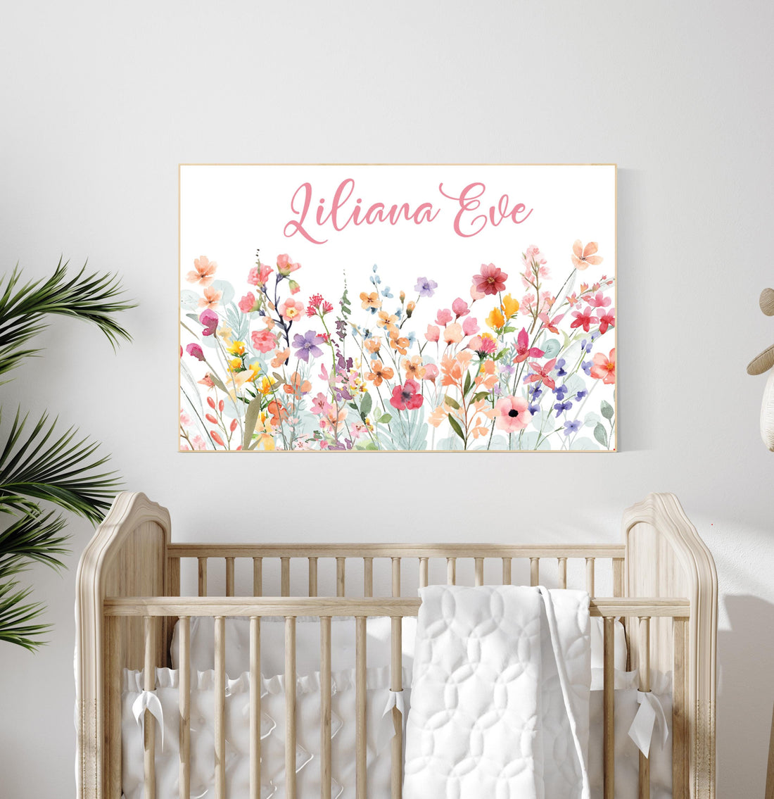 Personalized Wildflower Name Print: Baby Girl Nursery Decor