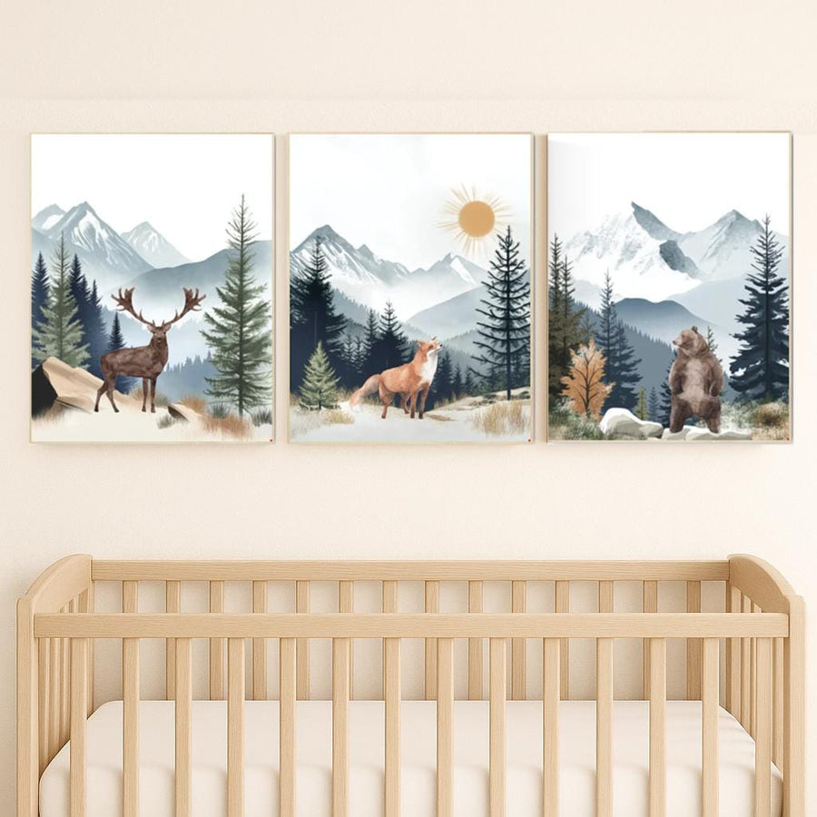 Woodland Nursery Decor: Mountain Wall Art, Adventure Theme