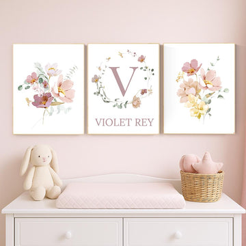 Wildflower Nursery Print: Vintage Floral, Boho Wall Art