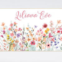 Personalized Wildflower Name Print: Baby Girl Nursery Decor