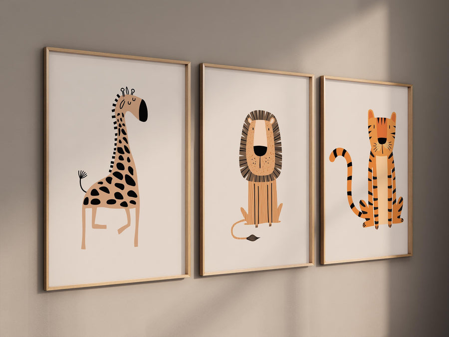 Safari Nursery Wall Prints, Boho Nursery Prints, jungle animals, Sage Green Nursery Art, animal Nursery Decor, animal prints