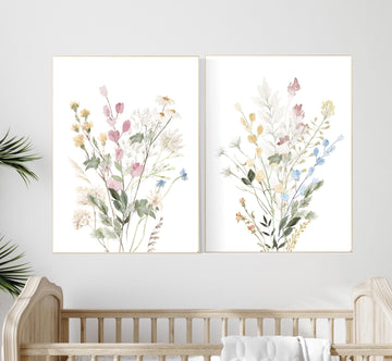 Wildflower Nursery Print: Vintage Floral, Botanical Wall Art