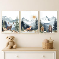 Woodland Nursery Decor: Mountain Wall Art, Adventure Theme