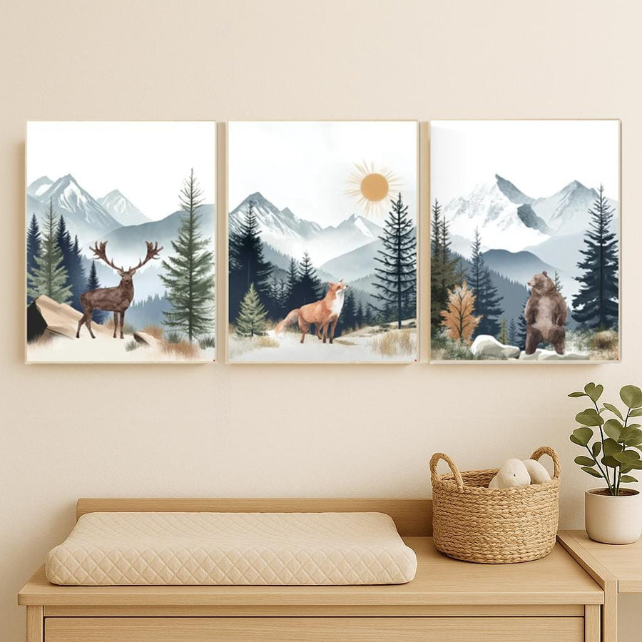 Woodland Nursery Decor: Mountain Wall Art, Adventure Theme