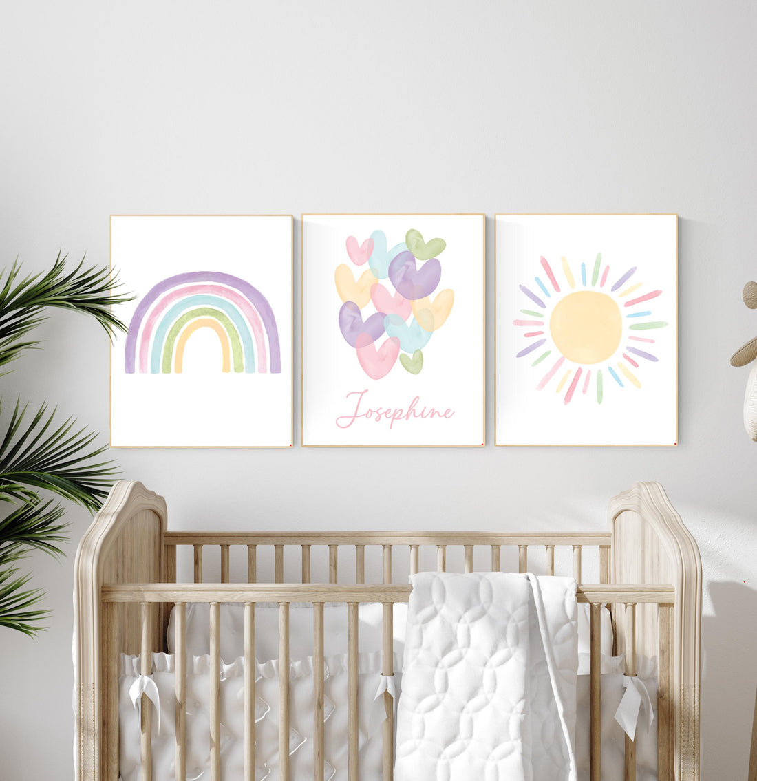 Nursery prints rainbow, girl nursery, pastel nursery, Nursery decor girl, nursery wall art, rainbow print, flower nursery, boho prints