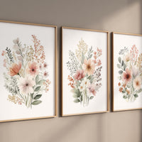 Boho Botanical Prints, girl nursery decor, Wildflower Nursery, floral nursery, blush pink, Wild Flowers, Flower Nursery, blush nursery