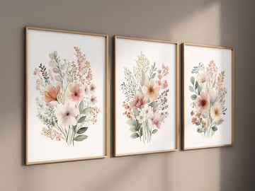 Boho Botanical Prints, girl nursery decor, Wildflower Nursery, floral nursery, blush pink, Wild Flowers, Flower Nursery, blush nursery