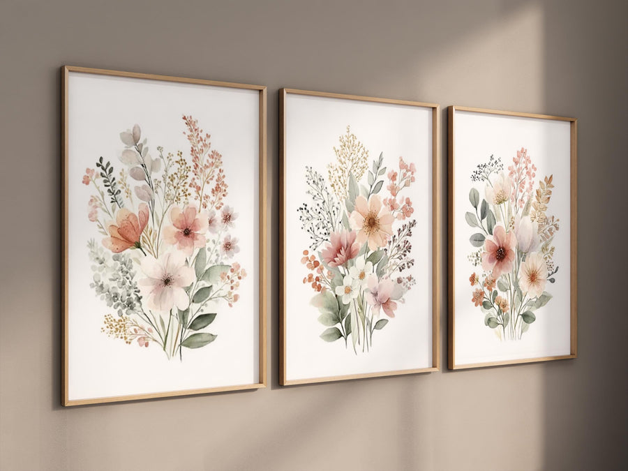Boho Botanical Prints, girl nursery decor, Wildflower Nursery, floral nursery, blush pink, Wild Flowers, Flower Nursery, blush nursery