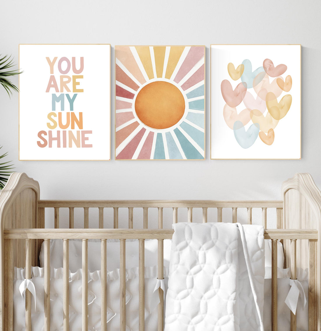 You Are My Sunshine Wall Art Set: Pastel Rainbow Nursery Prints