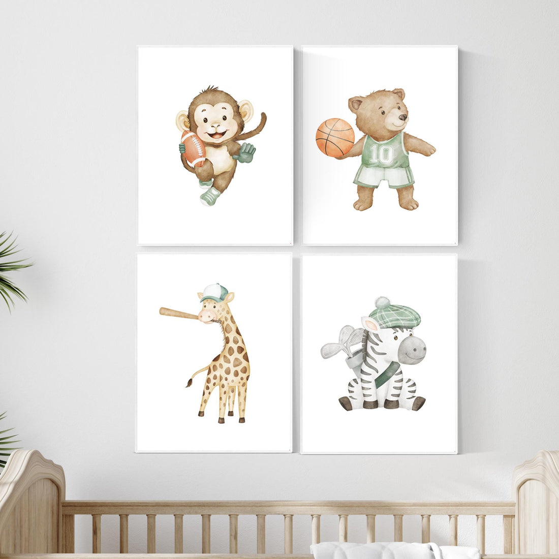 Baby Animals Sports Print: Safari Nursery Decor