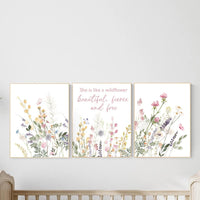 Wildflower Nursery Print: Boho Floral Wall Art