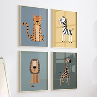 Safari Animal Nursery Prints: Boho Jungle Wall Art