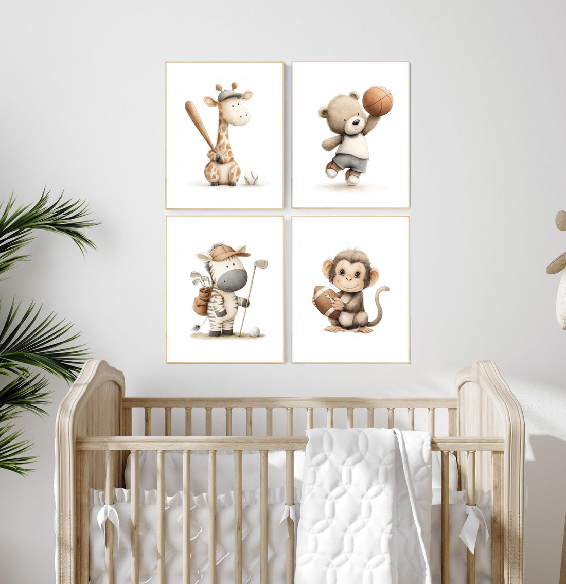 Baby Animals Sports Print: Safari Nursery Decor