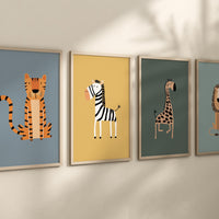 Safari Animal Nursery Prints: Boho Jungle Wall Art