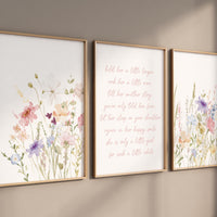 Wildflower Nursery Print: Pastel Botanical Watercolor Art
