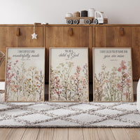 Wildflower Nursery Print: Boho Floral Decor, Bible Verse Art