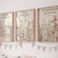 Wildflower Nursery Print: Boho Floral Decor, Bible Verse Art