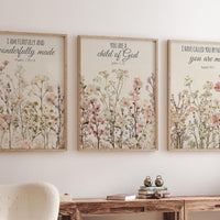 Wildflower Nursery Print: Boho Floral Decor, Bible Verse Art
