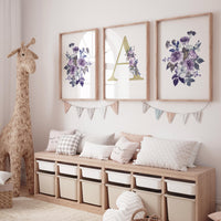 Purple Wildflower Nursery Print: Lavender Lilac Girls Room Decor