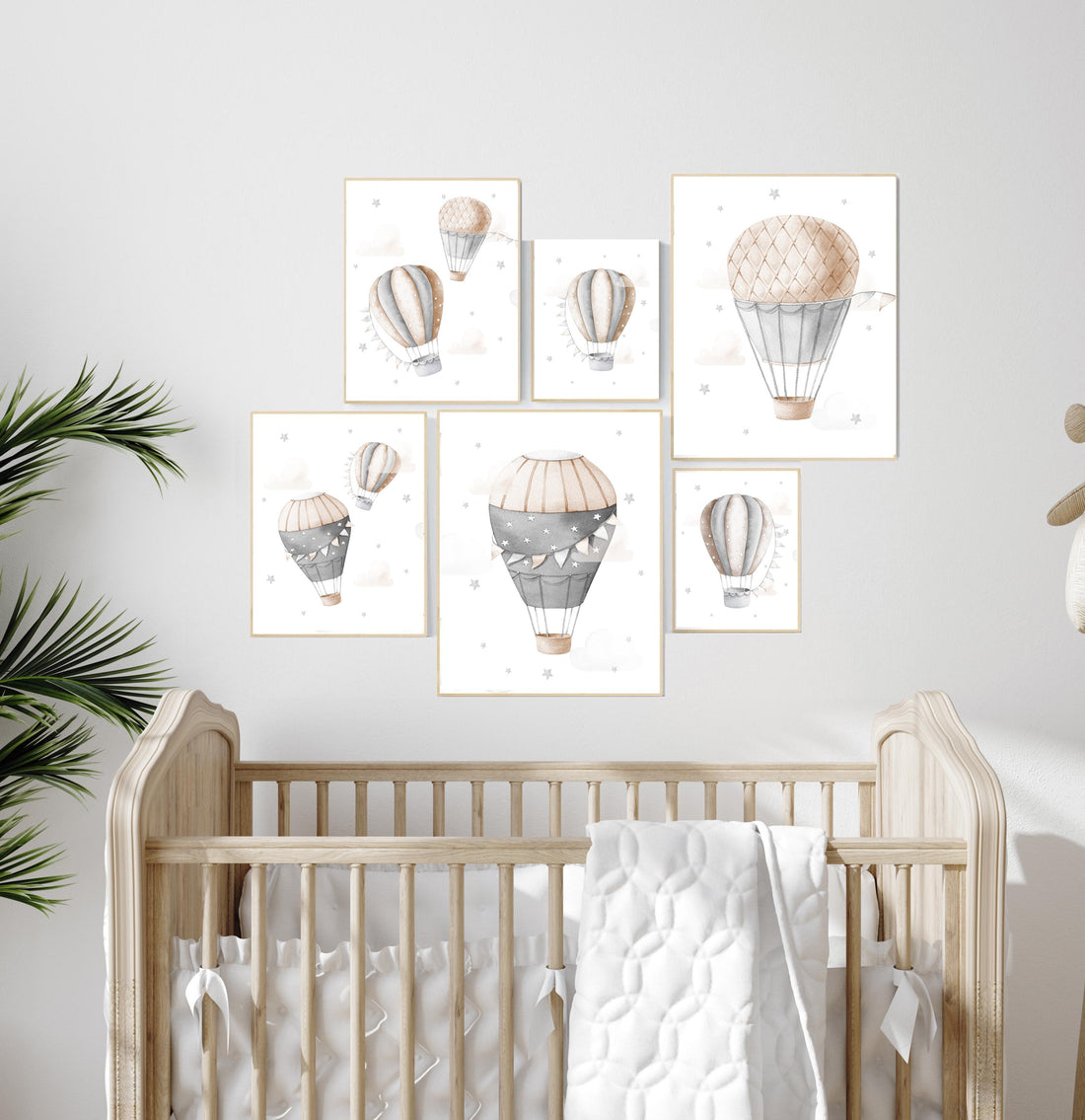 Hot Air Balloon Nursery Prints: Neutral Baby Room Decor