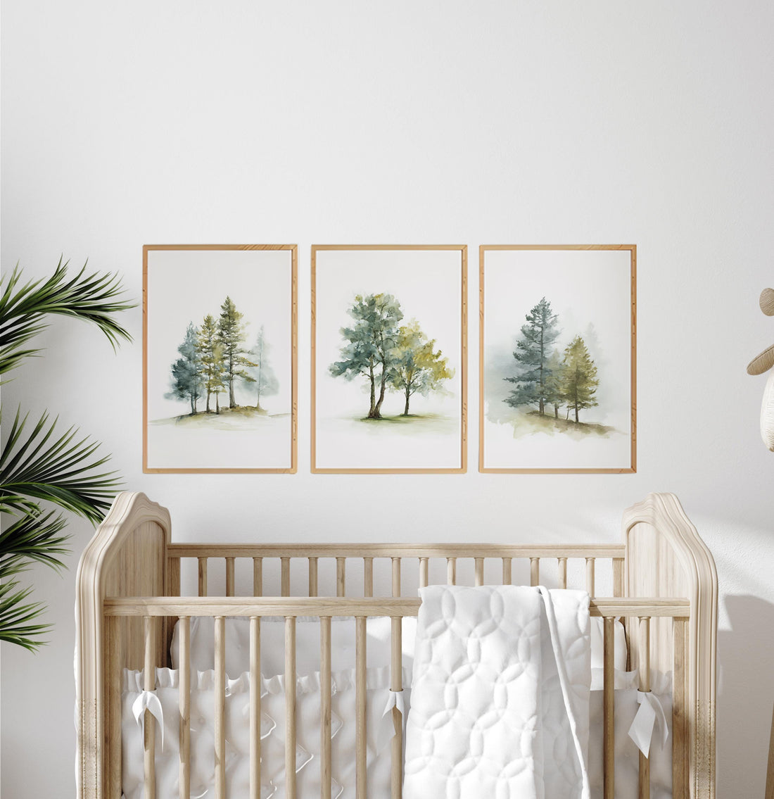 Mountain Nursery Print: Sage Green Forest, Adventure Theme