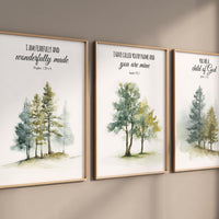 Mountain Nursery Art Print: Forest wall art, Bible Verse Decor