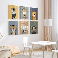 Safari Animal Nursery Prints: Boho Jungle Art