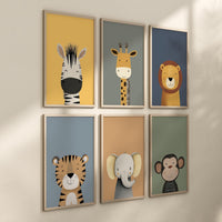 Safari Animal Nursery Prints: Boho Jungle Art