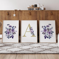 Purple Wildflower Nursery Print: Lavender Lilac Girls Room Decor