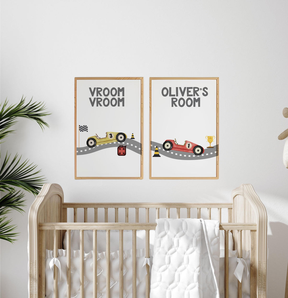 Personalized Race Car Nursery Art Print: Boys Room Decor