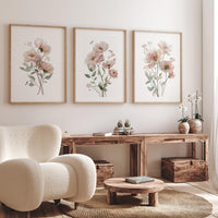 Boho Wildflower Nursery Print: Blush Pink Floral Art