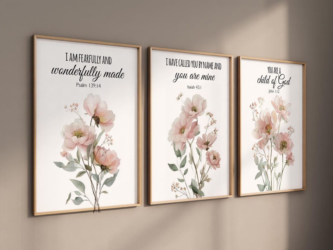 Wildflower Nursery Print: Boho Floral Decor, Bible Verse Art